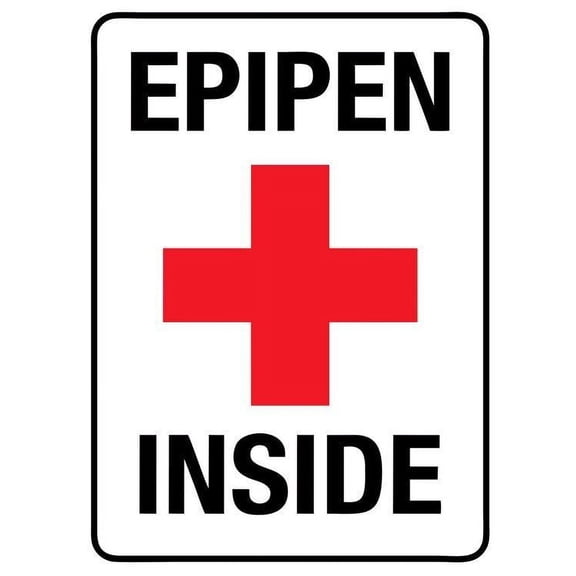 Epipen Inside safety aluminum Sign Metal Wall Sign Size: 8 x 12 Inch
