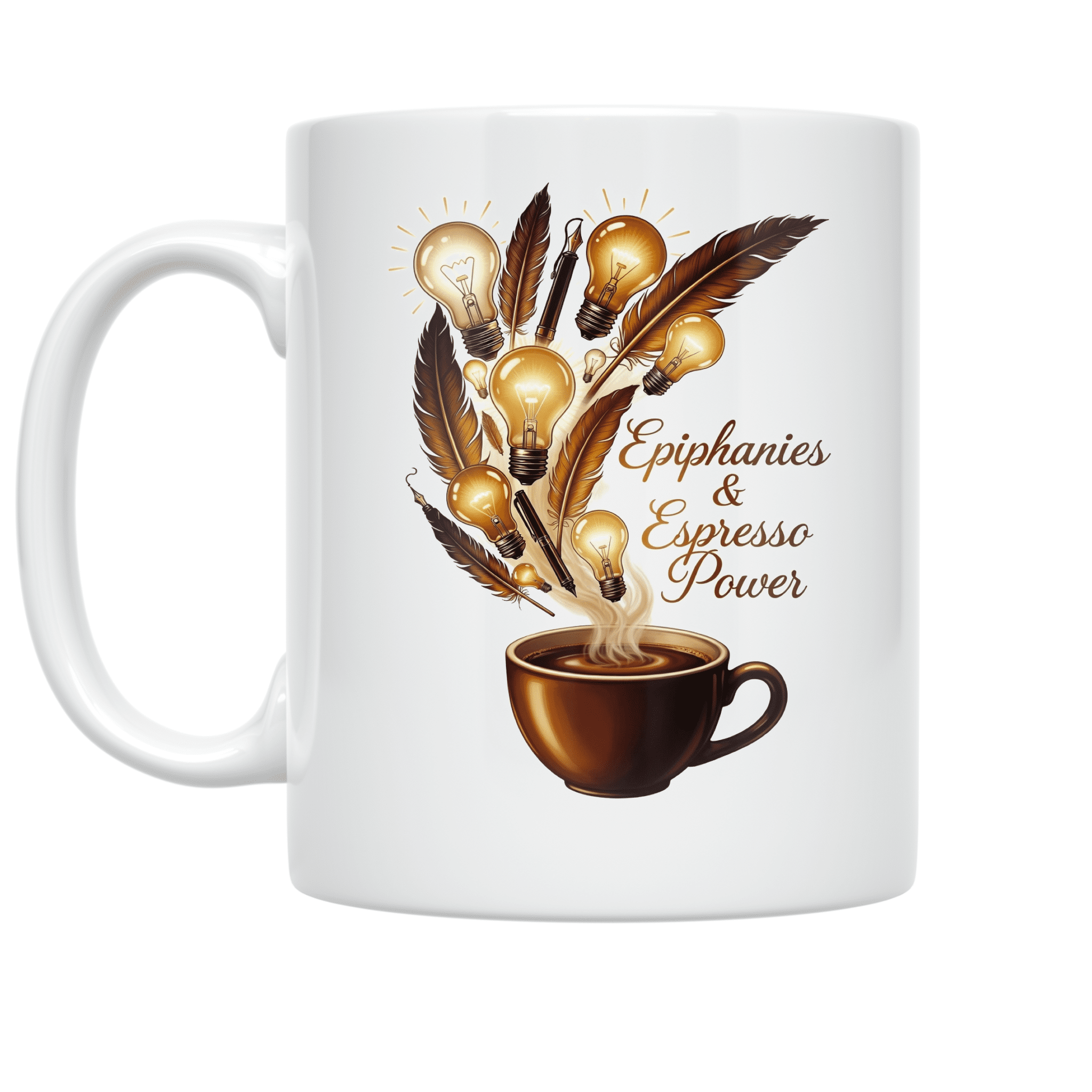 Epiphanies and Espresso Power - Creative Writing Enthusiast - 11 oz Ceramic Coffee Mug