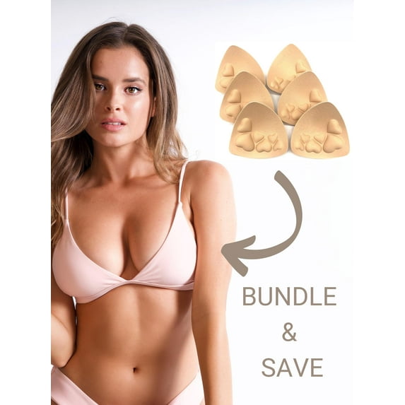 Epiphany LA Women's Push Up Padding Inserts for Swimsuits Bundle Pack, Sports Bras & Tops - 3 Sets, A Cup