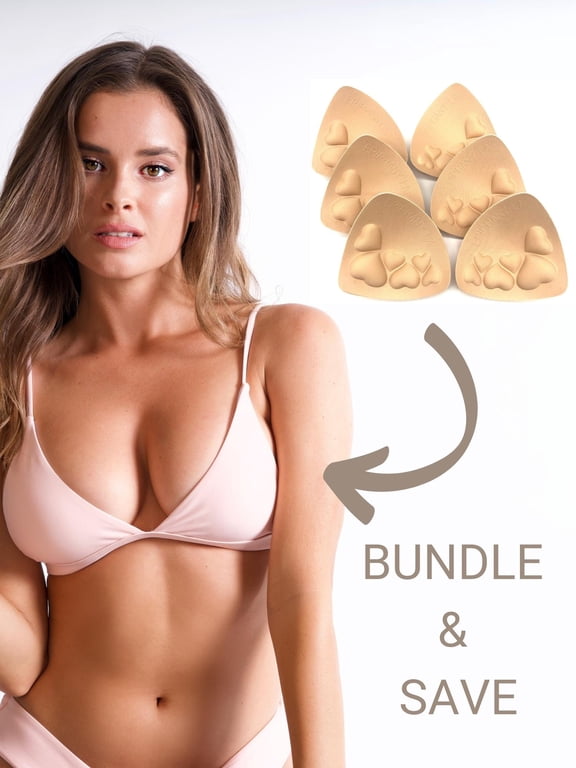 Women's Push Up Padding Inserts for Swimsuits Bundle Pack, Sports Bras & Tops - 3 Sets, C Cup