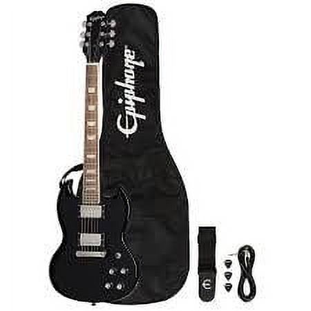 ギター Epiphone SG G400 Bag Stand Cable Strap Epiphone Power Players SG Pack, Dark Matter Ebony (Incl. Gig bag
