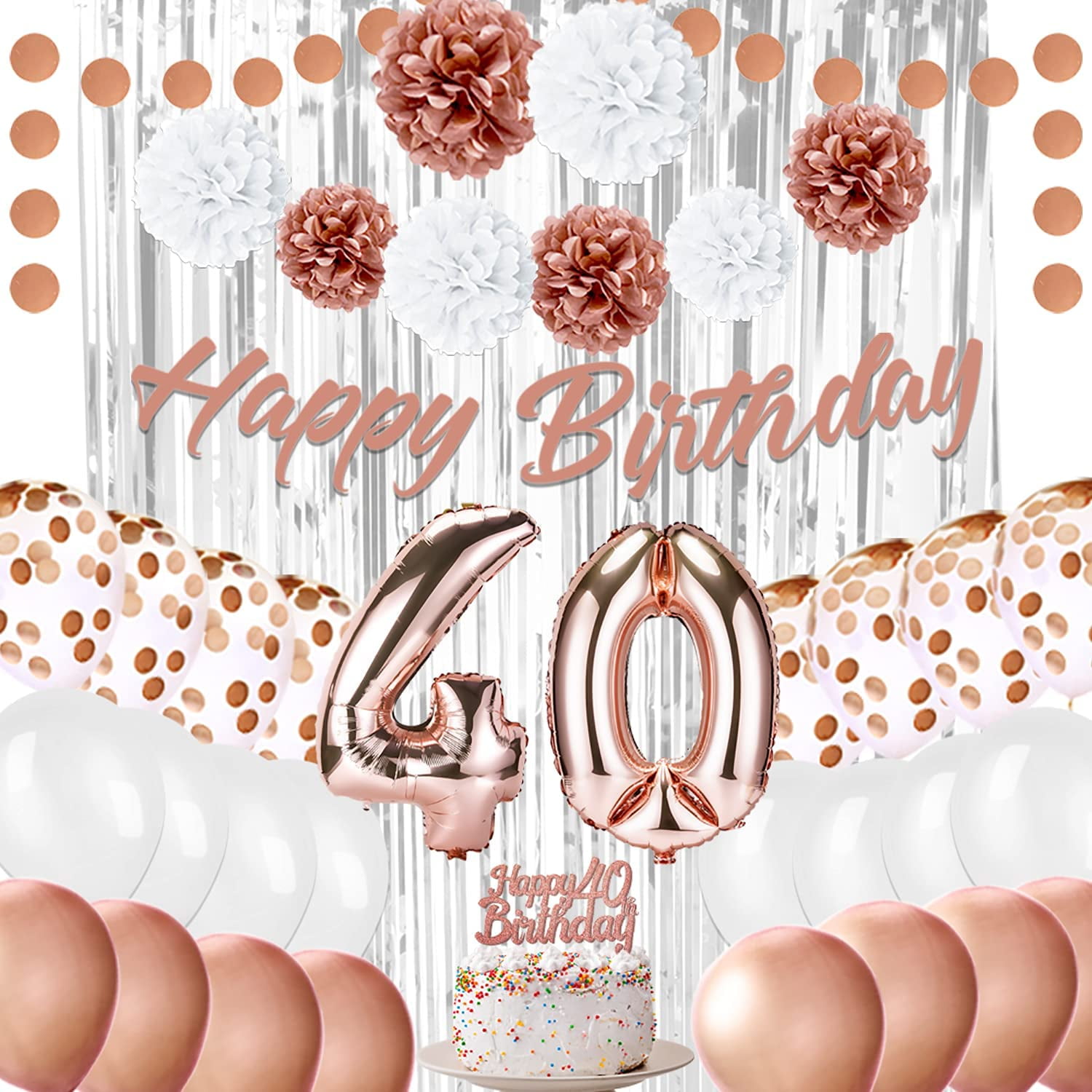 Birthday Party Gift Rose Gold Themed Number 40 Bottle Opener