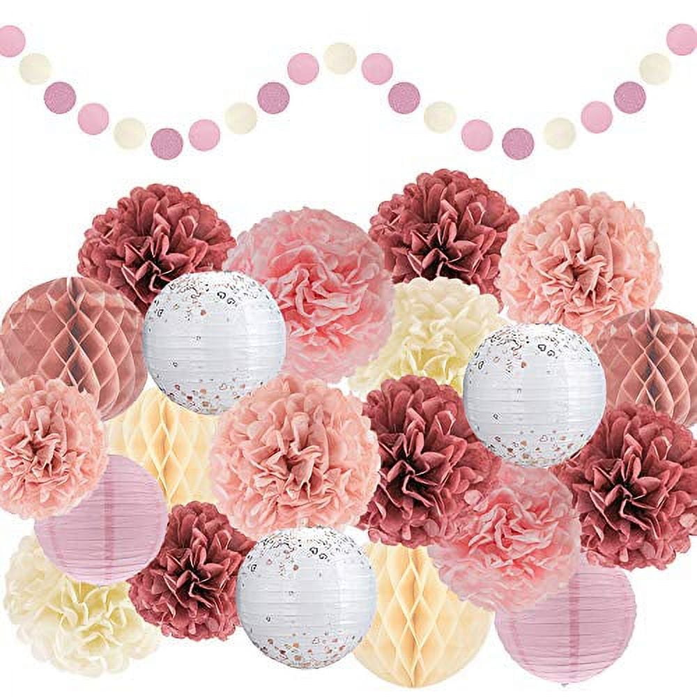 EpiqueOne 22-Piece Pink and Mauve Tissue Paper Party Kit