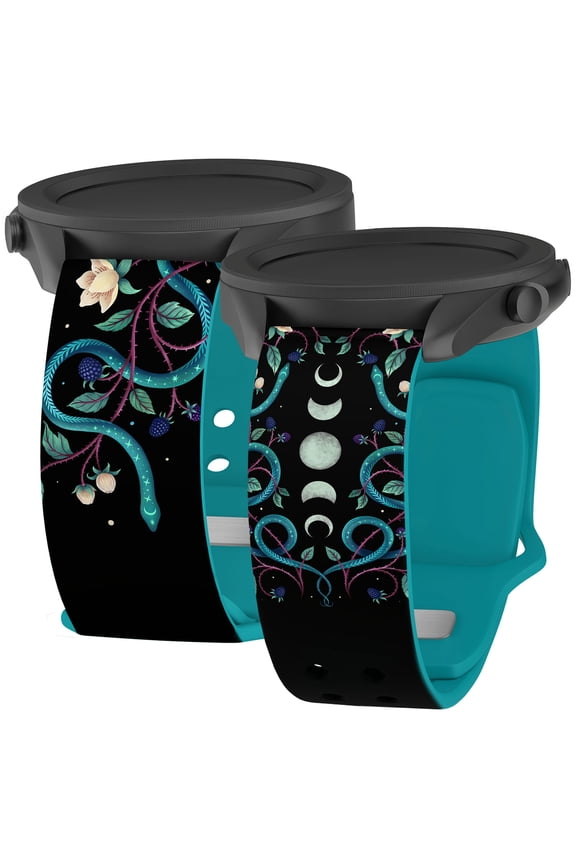 Episodic Drawing Enchanted Collection HD Unisex Watch Band for Samsung Galaxy Watch (20mm Short Serpent Moon) by Affinity Bands