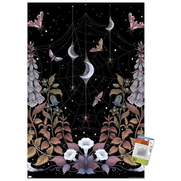 Episodic Drawing - Witchy Garden Wall Poster with Push Pins, 22.375" x 34"