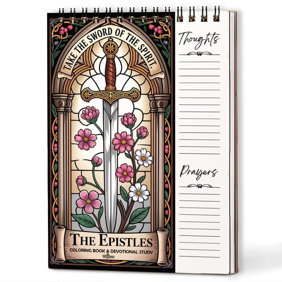 The Epistles Coloring Book for Adults, 30 Minimalist Scripture Art Pages with Reflection & Prayer Space, Spiral Bound, A4 or A5 Softcover or Wood Cover