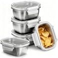 Eplumivor Silver Stainless Steel Containers with Lids, Leakproof ...