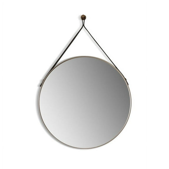 Epoca 28" Circle Bathroom/Vanity Brushed Gold Aluminum Framed Wall Mirror