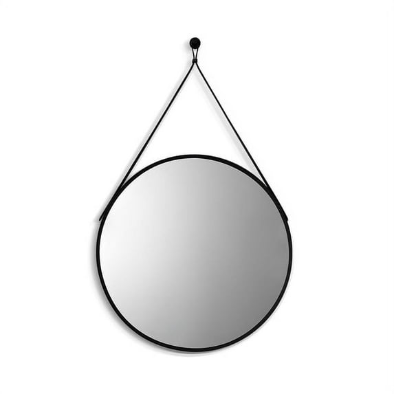 Epoca 28" Circle Bathroom/Vanity Matt Black Aluminum Framed Wall Mirror