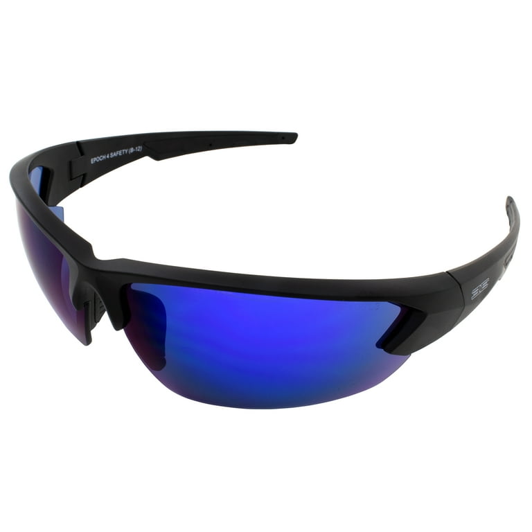 Epoch 4 Golf Sunglasses Black Frame Blue Mirror Lens