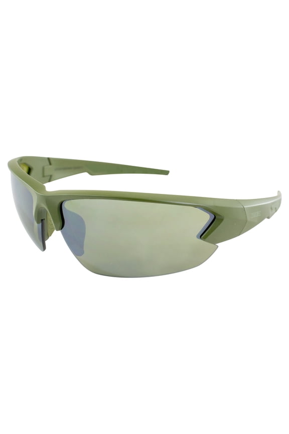 Epoch 4 Motorcycle Riding Sunglasses Army Green Polycarbonate Frame with High Clarity Green Lenses