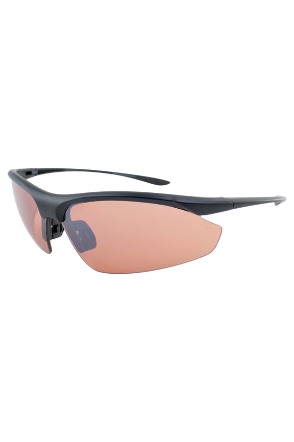 Cadence Smaller Faces Golf Sport Sunglasses Black Frame with Amber Lens