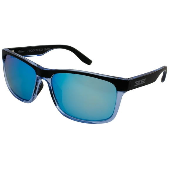 Epoch Eyewear Delta 2.0 Sport Polarized Sunglasses Crystal Blue Black Frame w/Blue Mirror Lens