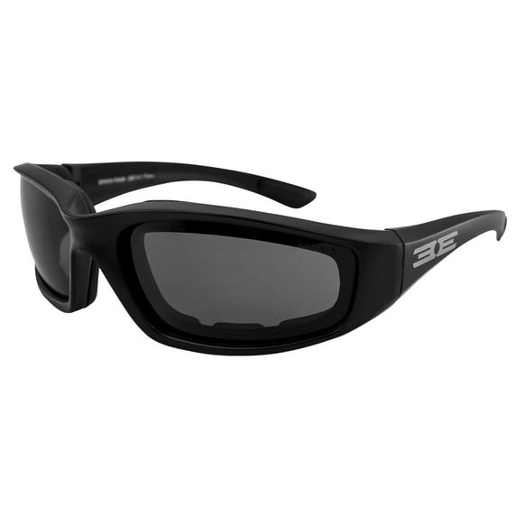 Epoch Eyewear Foam Padded Motorcycle Sunglasses Riding Glasses Z87+ Safety Glasses (Black-Smoke)