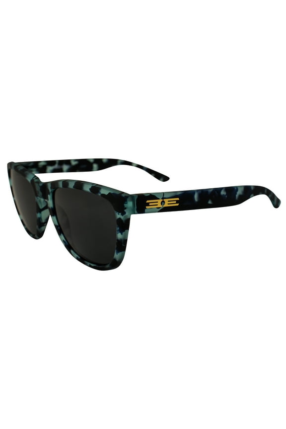 Vibe Hazy Polarized Sunglasses Women Men Blue Demi Frame Fashion Sunglasses w/Smoke Flash Mirror Lens