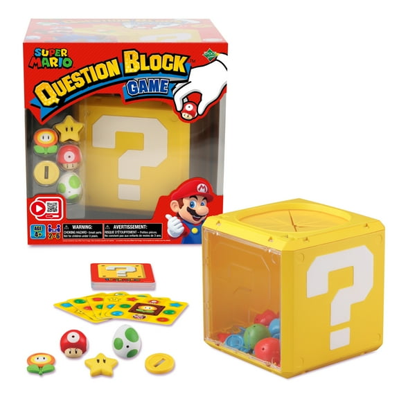 Epoch Games Super Mario What's In The Question Block Game, Tabletop Skill and Action Game, Ages 4+