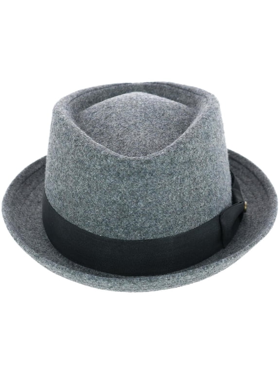 Company Diamond Shape Wool Fedora with Grosgrain Hatband (Men)