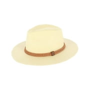 Epoch Hats Company  Panama Straw Fedora Hat with Faux Leather Band (Women)