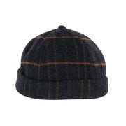 Epoch Hats Company Plaid Retro Rolled Cuff Fisherman Wool Cap Men