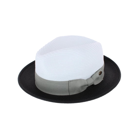 Epoch Hats Company Poly Braid Two Tone Fedora Hats With Contrast Band (Men)