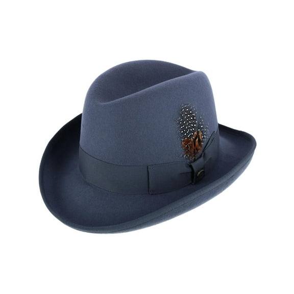 Epoch Hats Company  Wool Felt Homburg Godfather Hat with Feather (Men)