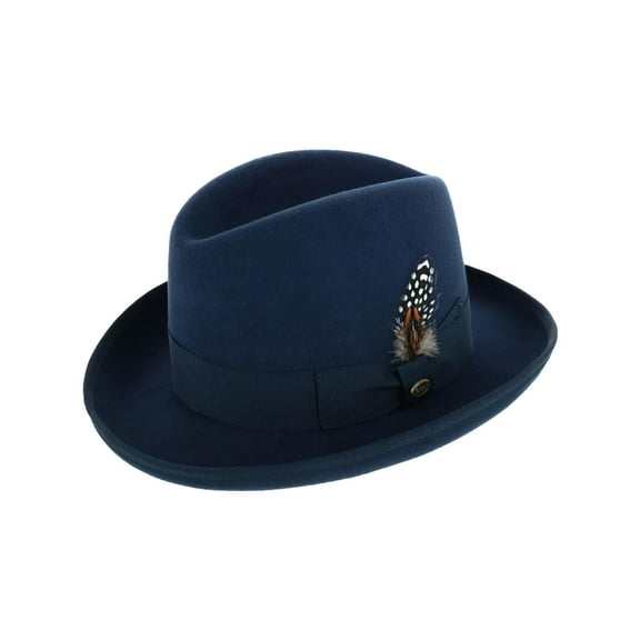 Epoch Hats Company  Wool Felt Homburg Godfather Hat with Feather (Men)