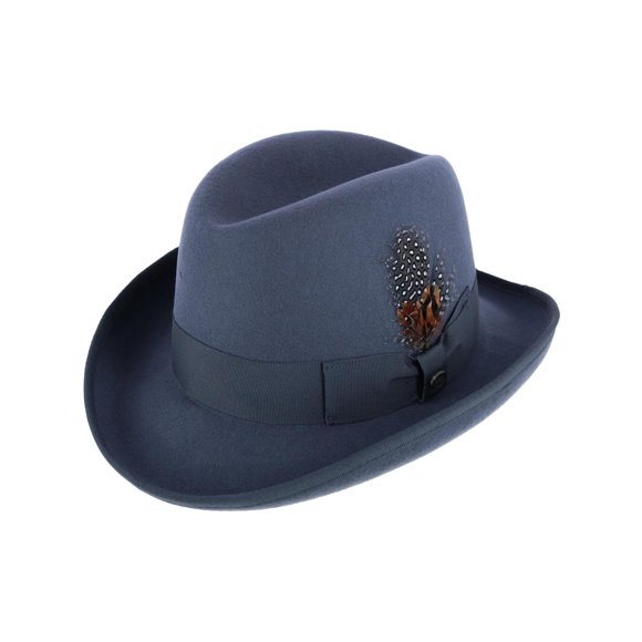 Company Wool Felt Homburg Godfather Hat with Feather (Men)