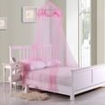 thumbnail image 1 of Epoch Hometex, Inc. Buttons and Bows Kids' Collapsible Hoop Sheer Bed Canopy Pink, 1 of 5