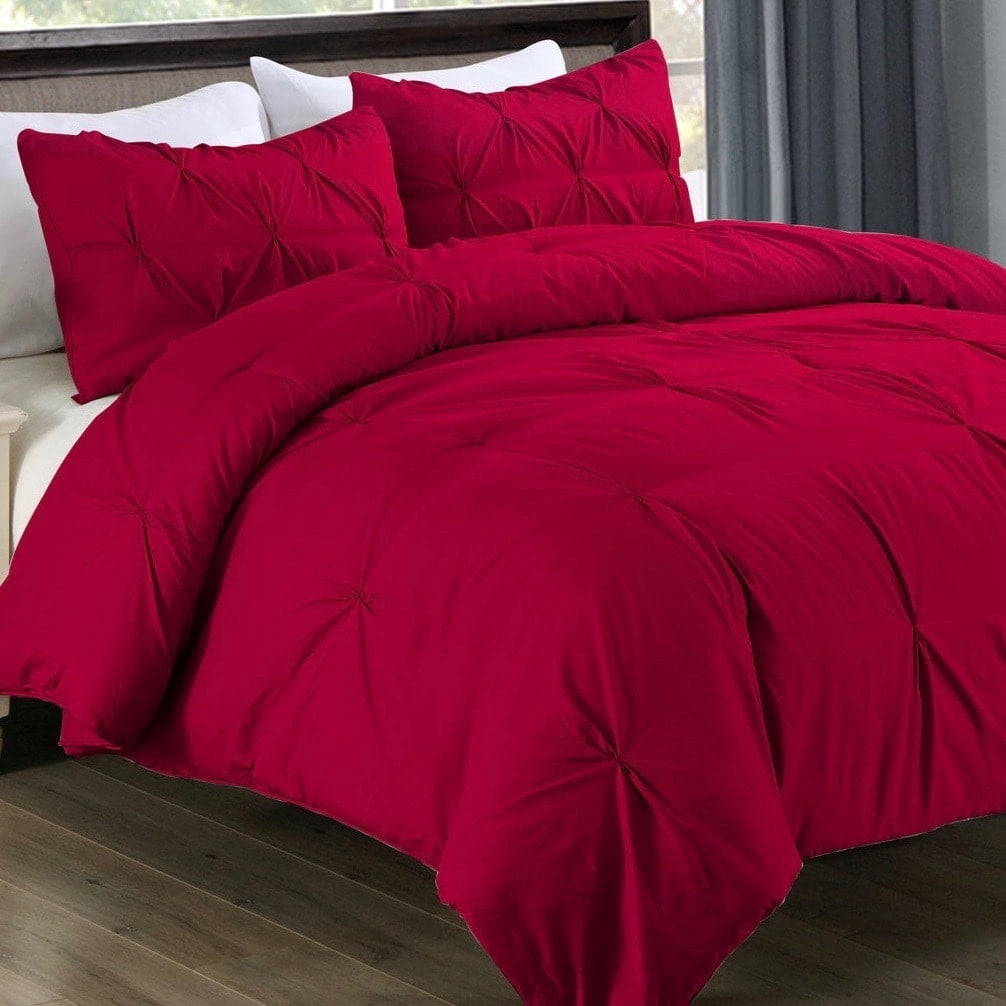 Epoch Hometex, inc. Lotus Home Pintuck Mini 3piece Comforter Set Red