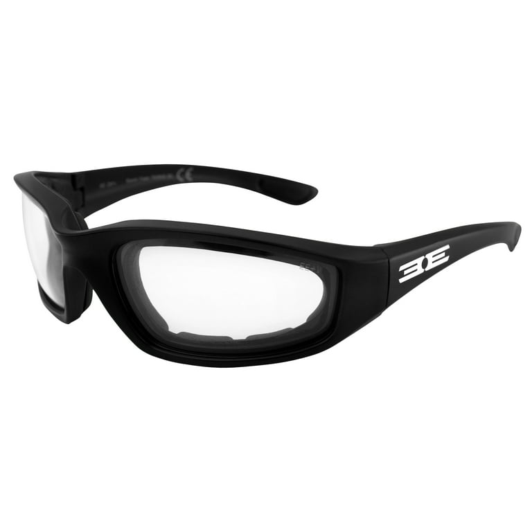 Epoch Motorcycle Padded Photochromic Sunglasses Black Frame Clear
