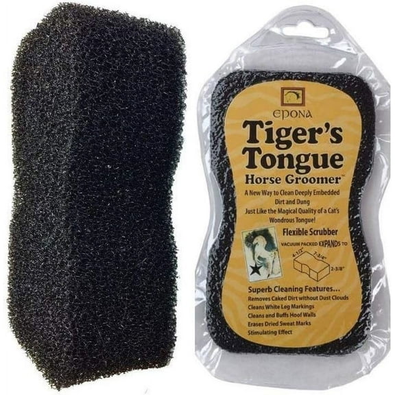 Epona Tiger Tongue and April Power Shower Sponge, Horse Sponge, Equine Grooming Sponge, Horse Face Sponge, Horse Grooming Tools (Tiger Tongue)