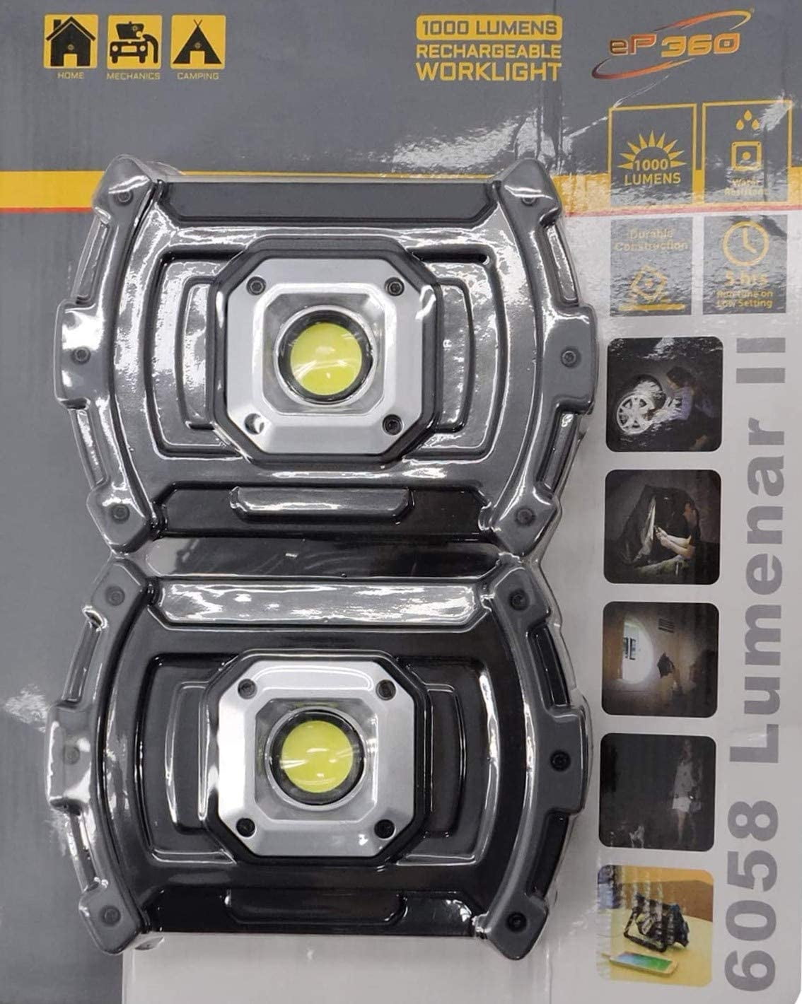 Epower 360 60582 1000 Lumens High Intensity Mode, 500 Lumens Low