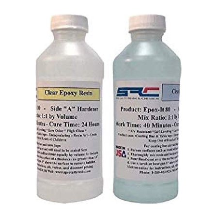 Epox It 80 - Clear Epoxy Resin Adhesive for Table Tops, Bars, Counter Tops, Jewelry Making, Coating and Art Projects - 16 Ounce