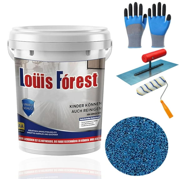 Epoxy Colored Sand Floor Paint, 2025 New Louis Forest Epoxy Floor Paint, High Gloss Marble Effect Garage Self-leveling Coating Wear-resistant and non-slip (0.5kg-Sapphire Blue)
