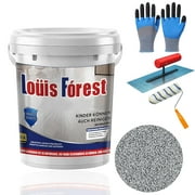 Epoxy Colored Sand Floor Paint, 2025 New Louis Forest Epoxy Floor Paint, High Gloss Marble Effect Garage Self-leveling Coating Wear-resistant and non-slip (0.5kg-White Hemp Gray)