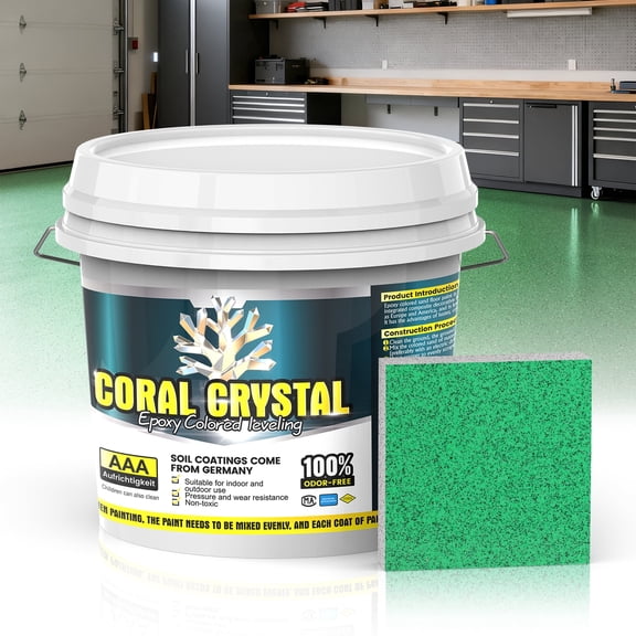 Epoxy Colored Sand Floor Paint for Concrete (105 Fl Oz),Self-leveling Epoxy Floor Paint - Easy Pour & Roll Application to Waterproof & Renew Garage,Porch,Basements,Patios,Outdoor