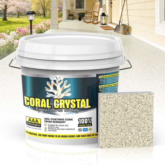 Epoxy Colored Sand Floor Paint for Concrete (210 Fl Oz),Self-leveling Epoxy Floor Paint - Easy Pour & Roll Application to Waterproof & Renew Garage,Porch,Basements,Patios,Outdoor