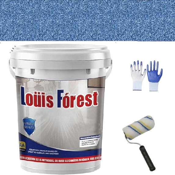 JEBTBFZE Epoxy Colored Sand Self Leveling Floor Paint,High Gloss Marble Effect Coating for Concrete,Waterproof,Non-Slip,for Basement,Garage,Outdoor (sky blue, 35oz(1k))