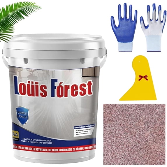 Epoxy Colored Sand Floor Paint, Epoxy Colored Sand Self Leveling Floor Paint, High Gloss Marble Effect Coating for Concrete, Waterproof, Non-slip, For Basement, Garage, Outdoor (red, 35oz(1k))