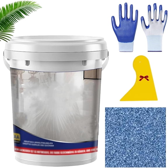 Epoxy Colored Sand Floor Paint, Epoxy Colored Sand Self Leveling Floor Paint, High Gloss Marble Effect Coating for Concrete, Waterproof, Non-slip, For Basement, Wood Floors, Garage, Outdoor