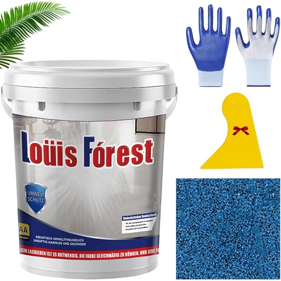 Epoxy Colored Sand Floor Paint, Epoxy Colored Sand Self Leveling Floor Paint, High Gloss Marble Effect Coating for Concrete, Waterproof, Non-slip, For Basement, Wood Floors, Garage, Outdoor