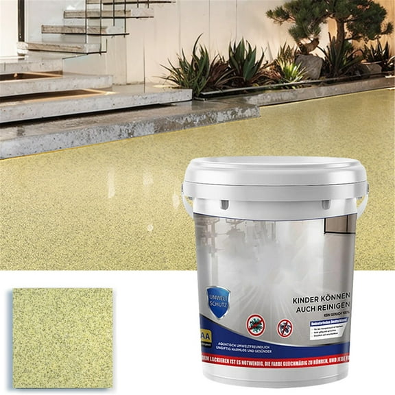 Epoxy Colored Sand Floor Paint, Epoxy Floor Paint High Gloss Marble Effect Coating for Indoor and Outdoor, Wear-resistant and non-slip Self-leveling Coating, 33.8 Oz, 1 Pcs