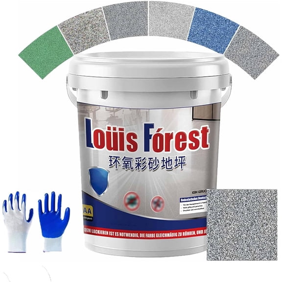 Epoxy Colored Sand Floor Paint, High Gloss Marble Effect Epoxy Floor Coating, Suitable for Both Interior and Exterior, Concrete, Tiles, Marble, Wear-Resistant and Anti Slip Paint