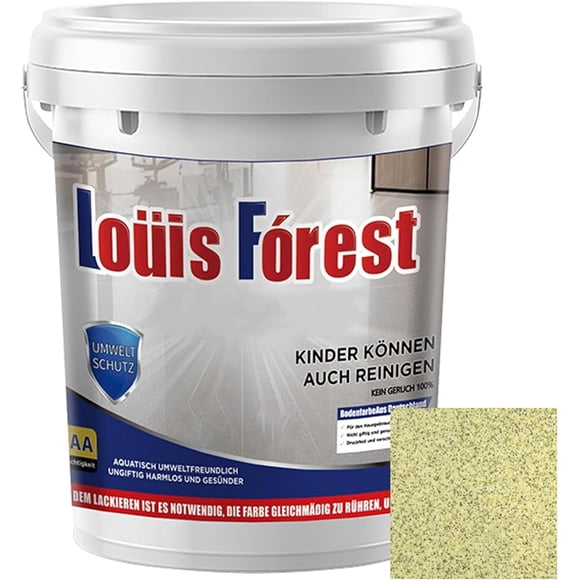 Epoxy Colored Sand Floor Paint, Louis Forest Epoxy Floor Paint, Epoxy Colored Sand Self Leveling Coating, High Gloss Marble Effect Garage Coating (Lemon Yellow)
