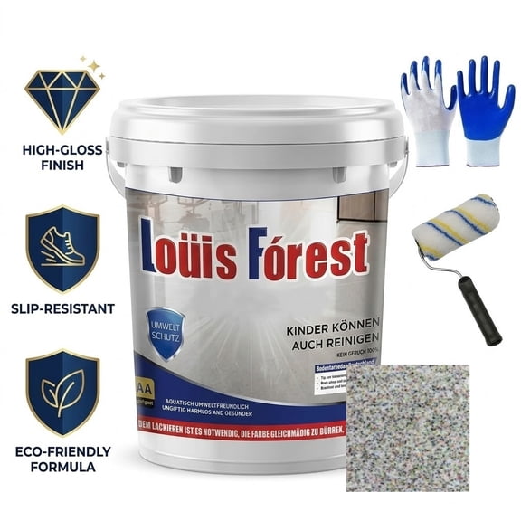 Epoxy Colored Sand Floor Paint, Louis Forest Epoxy Floor Paint, Louis Forest Floors Paints, High Gloss Marble Effect Garage Coating for Both Interior and Exterior Applications