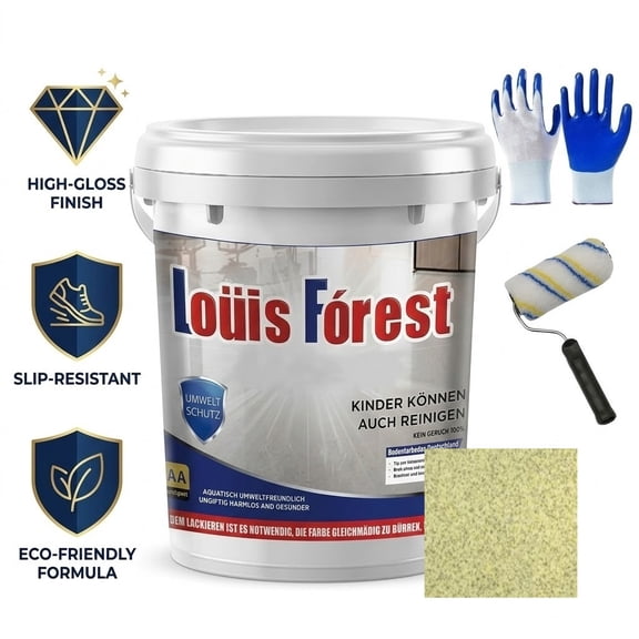 Epoxy Colored Sand Floor Paint, Louis Forest Epoxy Floor Paint, Louis Forest Floors Paints, High Gloss Marble Effect Garage Coating for Both Interior and Exterior Applications