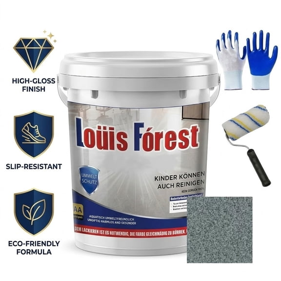 Epoxy Colored Sand Floor Paint, Louis Forest Epoxy Floor Paint, Louis Forest Floors Paints, High Gloss Marble Effect Garage Coating for Both Interior and Exterior Applications