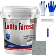 Epoxy Colored Sand Floor Paint, Louis Forest Epoxy Floor Paint, Louis Forest Floors Paints, High Gloss Marble Effect Garage Coating for Both Interior and Exterior Applications (Sesame Gray, 1 Liter)