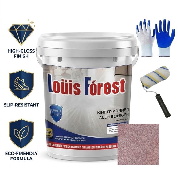 Epoxy Colored Sand Floor Paint, Louis Forest Epoxy Floor Paint, Louis Forest Floors Paints, High Gloss Marble Effect Garage Coating for Both Interior and Exterior Applications