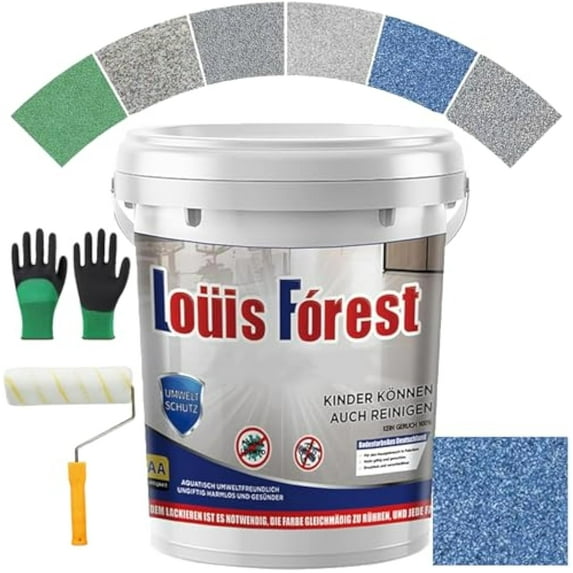 Epoxy Colored Sand Floor Paint, Louis Forest Epoxy Floor Paint, high-gloss marble effect epoxy floor coating, Non-Slip Wear-Resistant Floors Paints for Indoor & Outdoor (Sky Blue 0.5L)